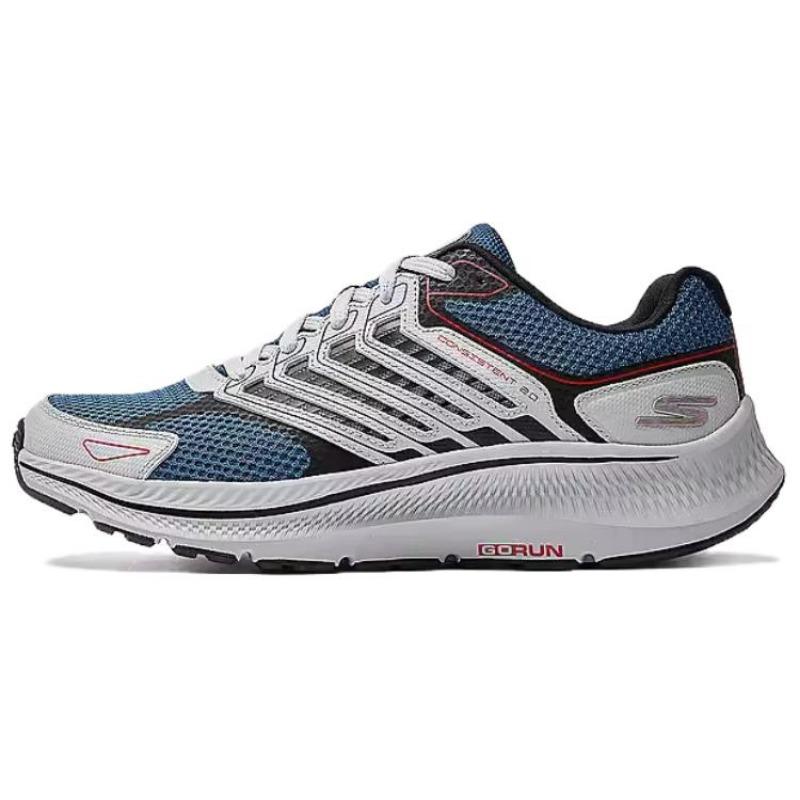 Skechers Go Run Consistent 2.0 Men Retro Cushioned Low Running Shoes Gray Blue 220867-GYBL 39.5