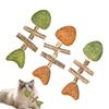 Cat Chew Toy 3-Pieces Fishbone Design Stick Interactive Kitten Teething Toys for Indoor Cats for Dogs Pet Kitten Christmas