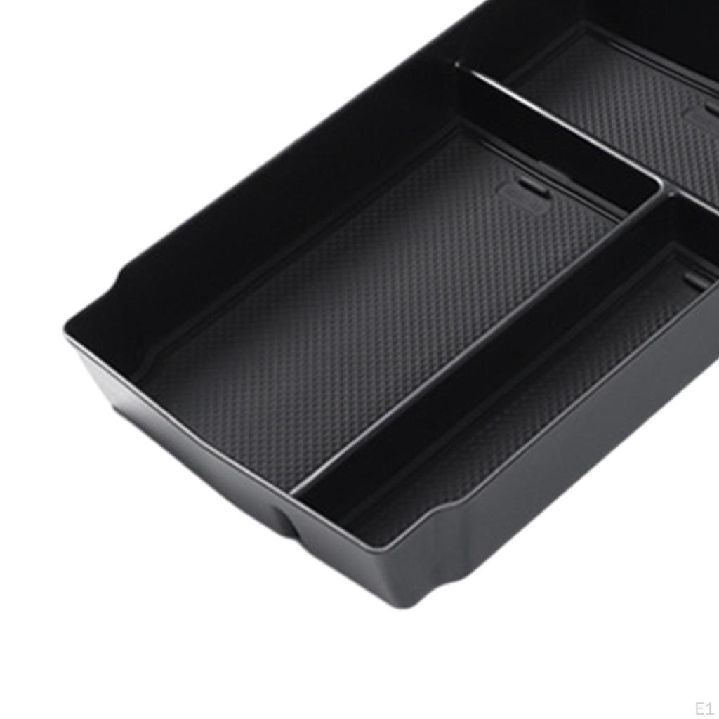 Black Center Console Organizer Container Replaces Interior Accessories Waterproof Armrest Storage
