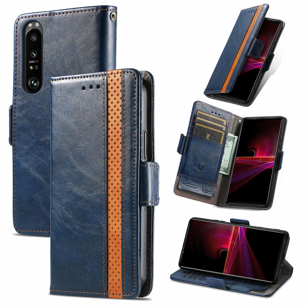 Multifunksjonelt magnetisk flipdeksel i skinn til Sony-serien.Xperia 1/Xperia 10/Xperia 5... Der mote møter funksjon