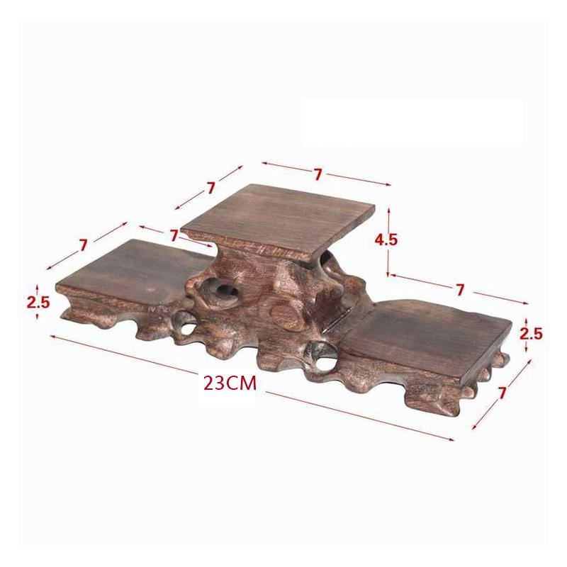Retro Wooden Tea Table Teapot Cup Base Vase Decor Display Stand Bonsai Statues Stone Pedestal Display Wooden Base Serving Tray