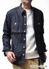 Long Sleeve Denim Shirt Work US [Houston] Men's (American Casual, Faded, Shirt, Cotton) (XL Size, Indigo)