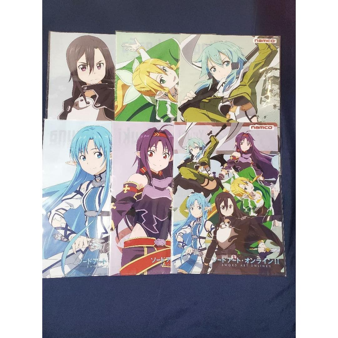 [New and unopened] Namco x SAO collaboration clear file complete set of 6 types