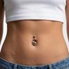 Curved Navel Rings Crystals Sexy Body Belly Button Ring Chains Flower Heart Belly Piercing Umbigo Stainless Steel Jewelry