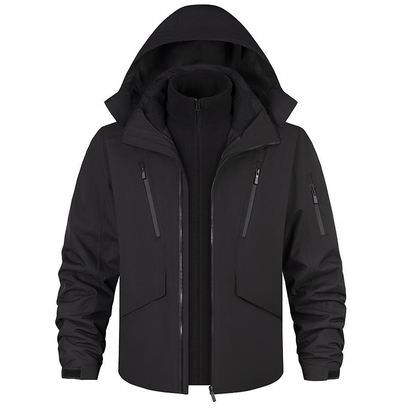 

Outdoor Thick Windproof and Waterproof High-quality Assault Suit, Warm Three In One XXXXL чорний