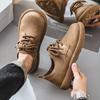 Men’s Retro Short Boots Shoes Fashion Casual Driving Shoes Black Brown Wide Head Shoes Plus Size