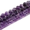 1 Strang/Los 6 8 10 12 mm Natürlicher Traum Lila Amethyst Kristallstein Runde Perlen Lose Abstandshalterperlen zur Schmuckherstellung Armband