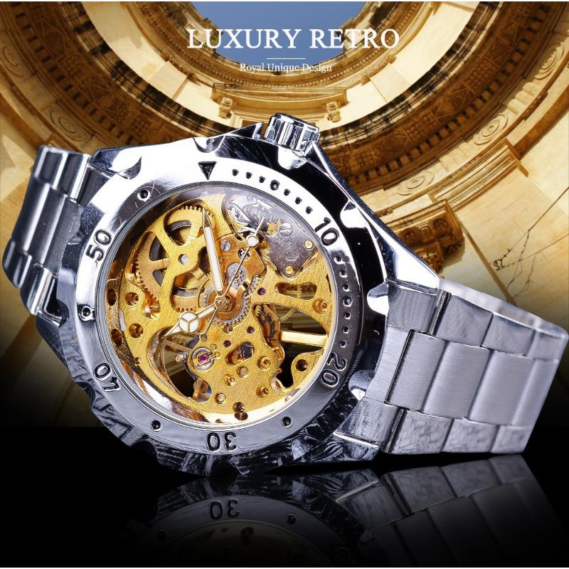 Forsing Women's Fashion Casual Hollow Out Mechanical Watch