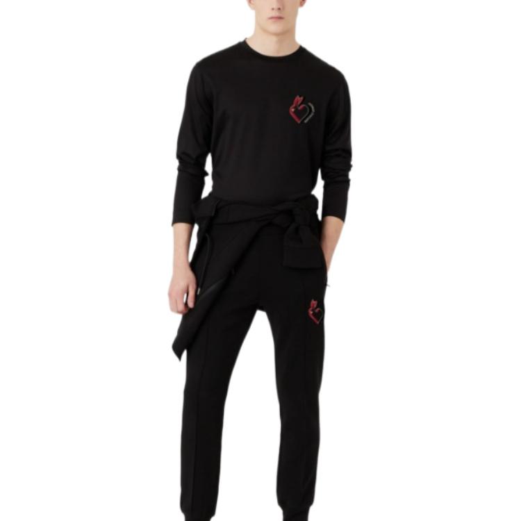 EMPORIO ARMANI Year Of The Rabbit T-Shirts Men's Black Crew Neck Moderate 3R1TBI-1JUVZ-0999