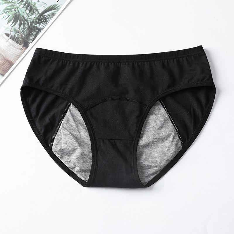 Small Floral Mid Waist Briefs Menstrual Underwear Front and Back Leak Proof Plus Size Physiological Pants for Women Panties