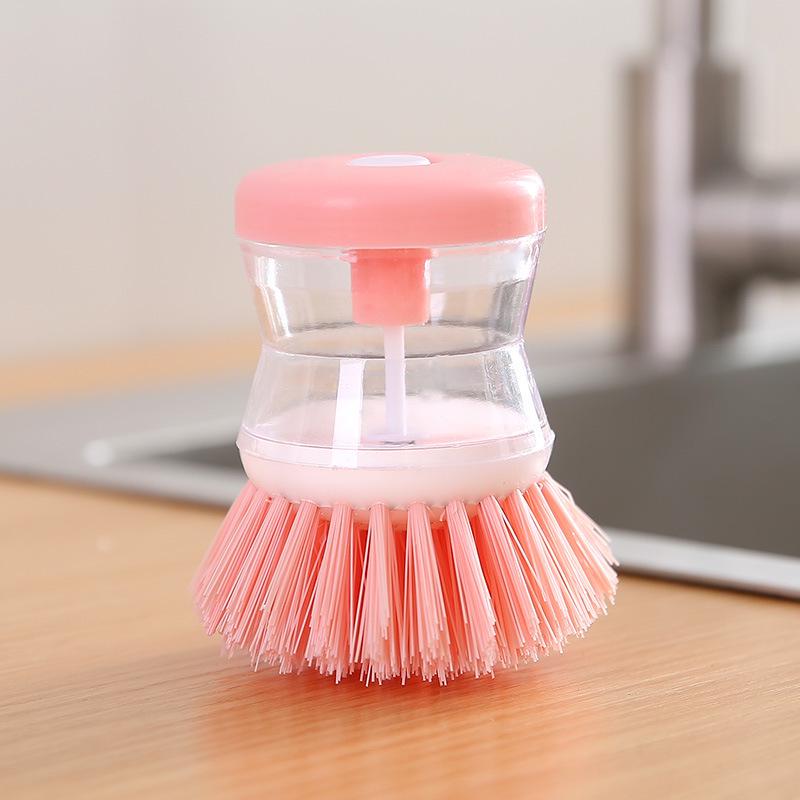 High-Quality Automatic Liquid-Dispensing Dish Brush - Press-Type Stovetop and Pot-Cleaning Kitchen Brush for Household Use