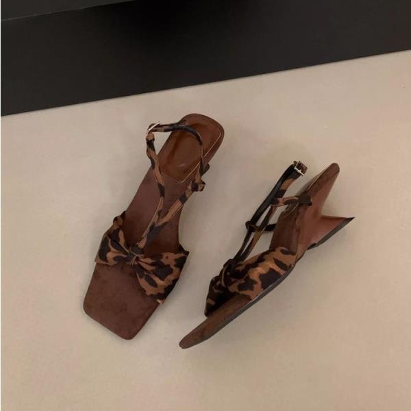 Fashion High Heel Sandal for Women Open Toe Female Shoe Clogs Wedge 2025 Summer High-heeled Peep Gladiator Girls New Square Fashion Plat