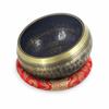18cm Silk Brocade Round Meditation Singing Bowl Cushion Ring Pillow(Red)