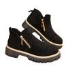 New autumn and winter platform Martin boots large size round head side zipper platform short boots