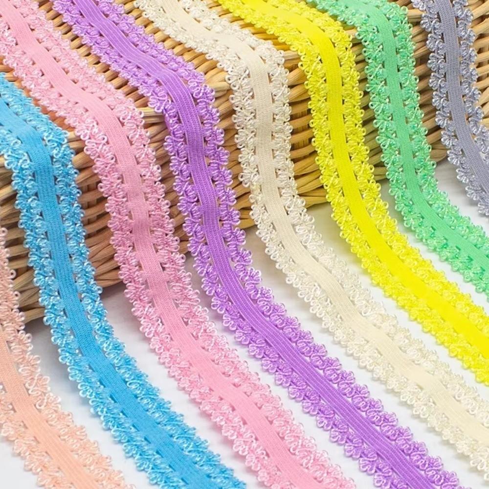 10 Yards 10 Yards Length Elastic Lace Ribbon Colorful Pattern 20mm Width Stretch Lace Trim Stretchy Material Elastic Weave