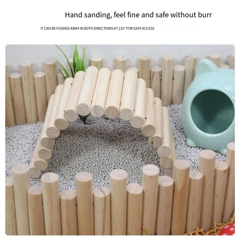 1 ks Snadno instalovatelná závěsná klecová dekorace Dřevěná podlahová plošina Potřeby pro malá zvířata