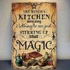 Metal Poster Wall Art, Vintage Witch Kitchen Brew, Halloween Decor