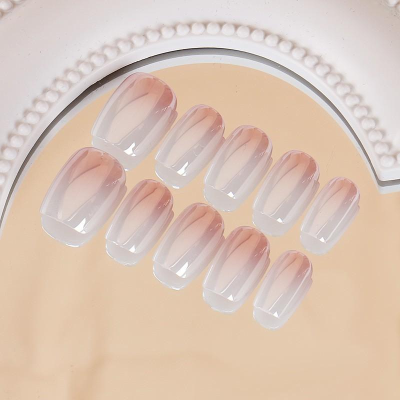 Ins Style Press On Nails Butterfly Pearl Handmade Fake Removable Women