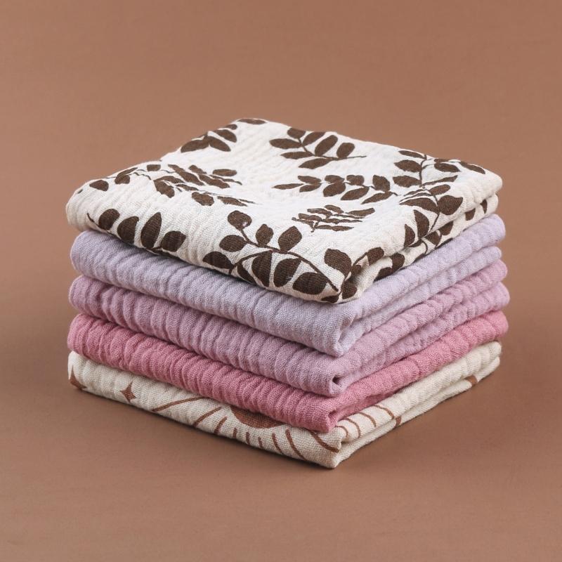 10Pcs/Set Baby Facecloth Baby Bath Towel Handkerchief Cotton-Gauze Burp Cloth Soft High-absorbent Kindergarten Washcloth