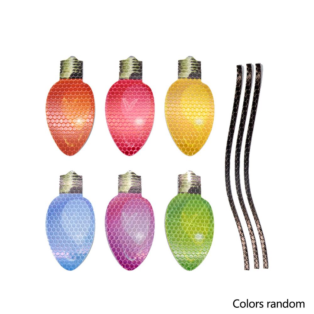 Car Christmas Reflective Bulb Stickers Refrigerator Decoration Light Shaped Magnets Stickers Christmas Wires Ornament Home Decor