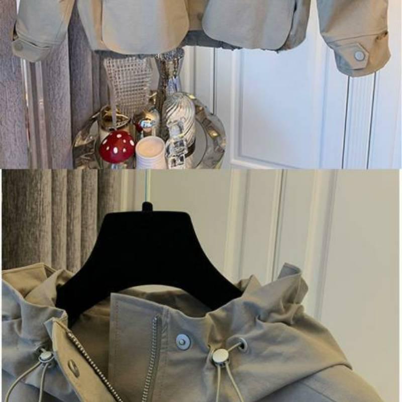 2025 Spring/Autumn Casual Loose Patchwork Zipper Windbreaker Petite Jacket