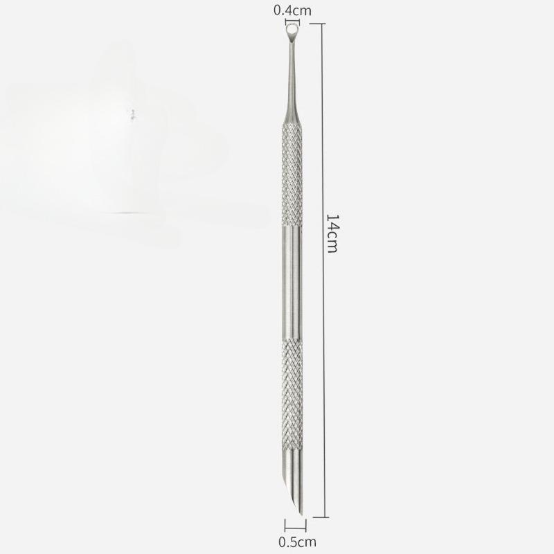 2pcs Double Headed Nail Art Steel Push Front Sand Rubbing Pads Horseshoe Peeling Nail Repair Surface Just Push Nail Art Tool