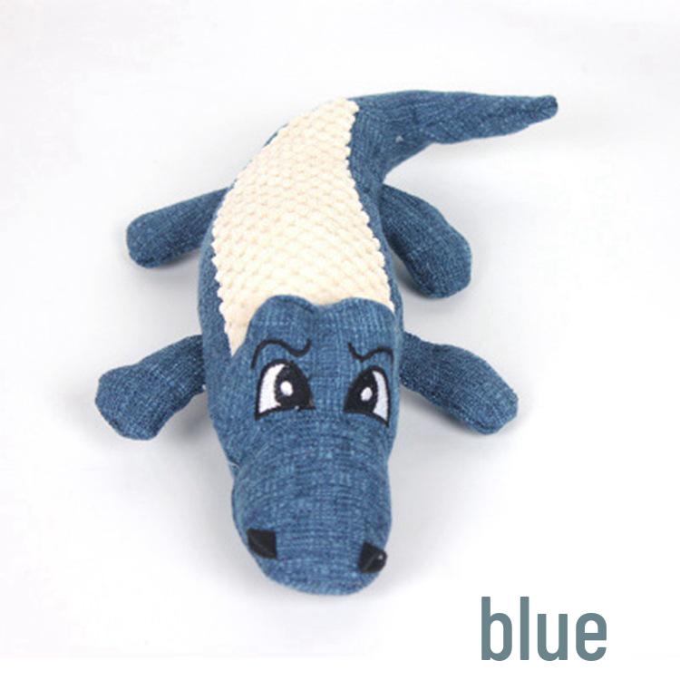 

Cross-border Corn Velvet Patchwork Linen Alligator Teething Dog Chew Plush Toy with Sound синий