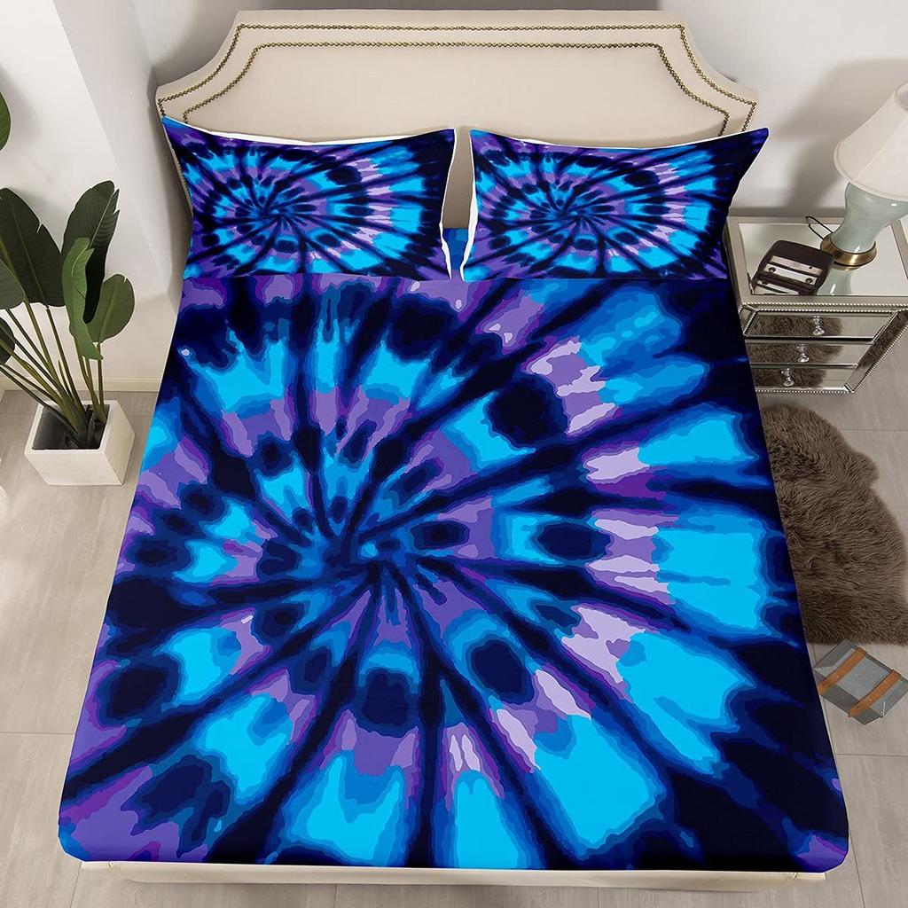 Color Mattress Three-Piece Digital Printing Couple Rainbow Bedspread Modern Cute Bedding Set