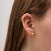 Jiedin Titanium Steel Earrings 18K Gold, Stainless Steel Bead Stud Earrings, Versatile Jewelry