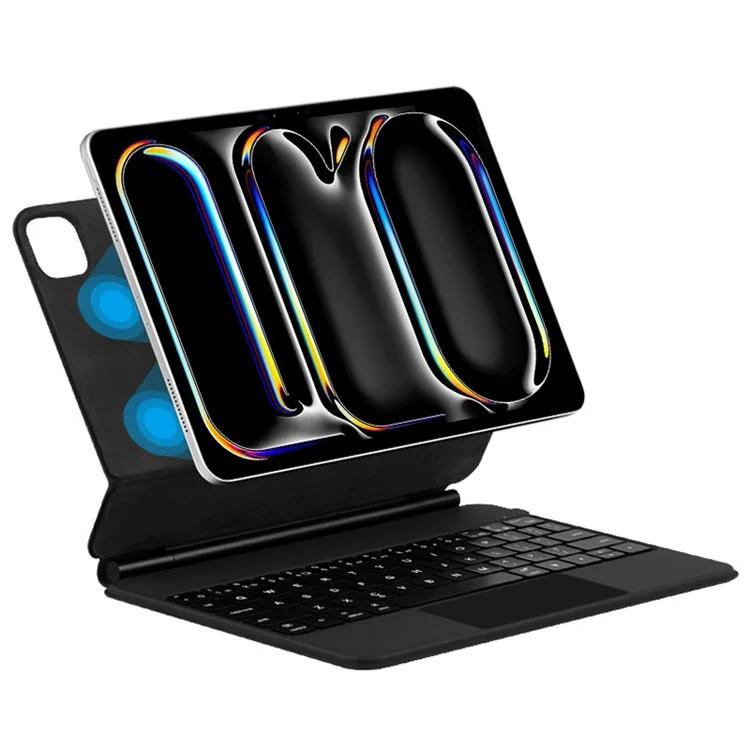 

Для iPad Про 11 (2024) Кожаный чехол для планшета с магнитной Bluetooth-клавиатурой