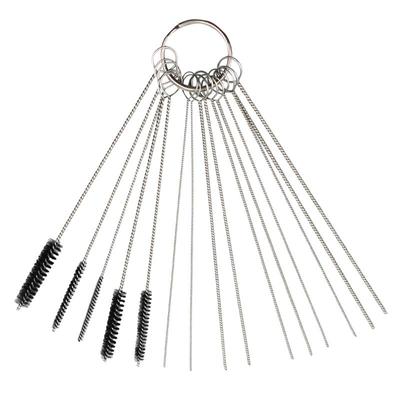 Airbrush Cleaning Brushes Wash Needle Stainless Steel Kit With 5 Brushes 10 Cleaning Needles For Outboard Motor ATV