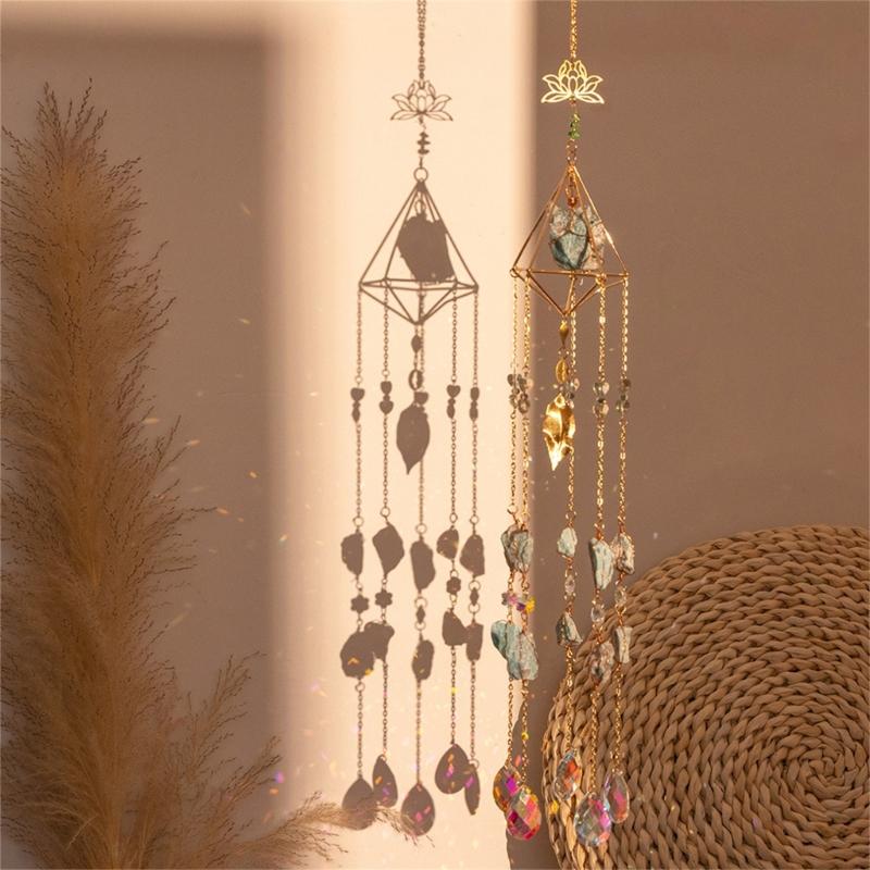 Suncatchers Prismes Pendants Handmade Crystal Windchime Suncatchers Window Hanging Decorations for Window Bedroom
