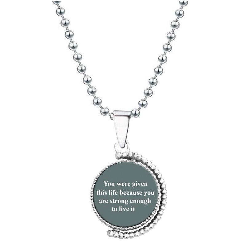 European & American Moon Pendant Necklace - Rotatable Engraving, Creative Christmas Gift, Titanium Steel.