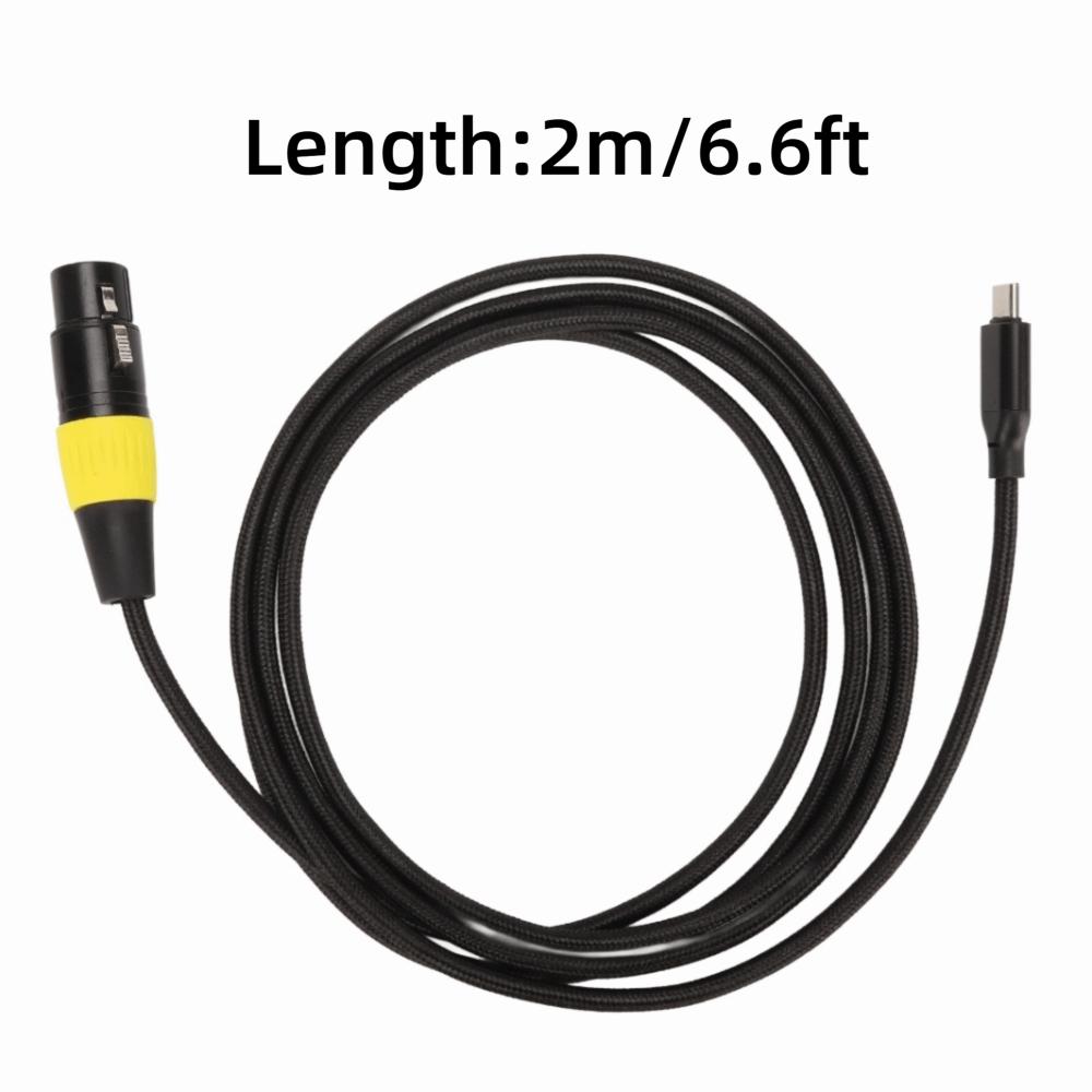 

Flexible XLR to USB C Cable 3 Pin XLR XLR Female Connector Cable For Phone 2m/6.6ft
