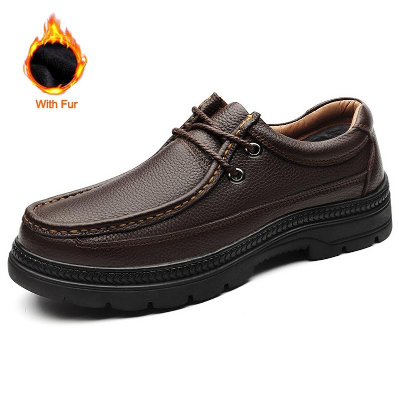 Fashion 2024 Autumn Men Casual Shoes Genuine Leather Work Shoes Male Lace-up Flats Sneakers Platform Versatile Business Dress Shoes