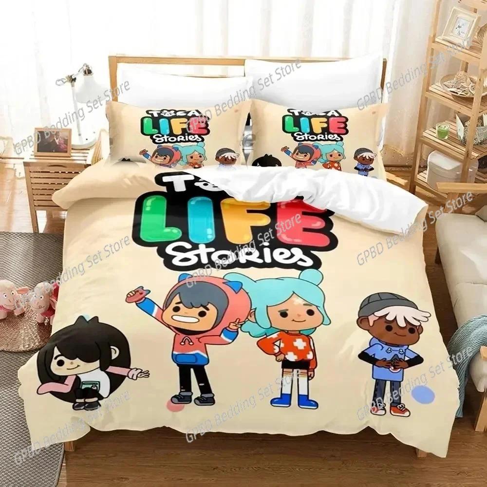

Comforter Cartoon Game Toca Life World Bedding Set Bedroom Soft Modern S Comefortable Kids And Comforter (quilt)-EU Single(135*200cm)3pcs