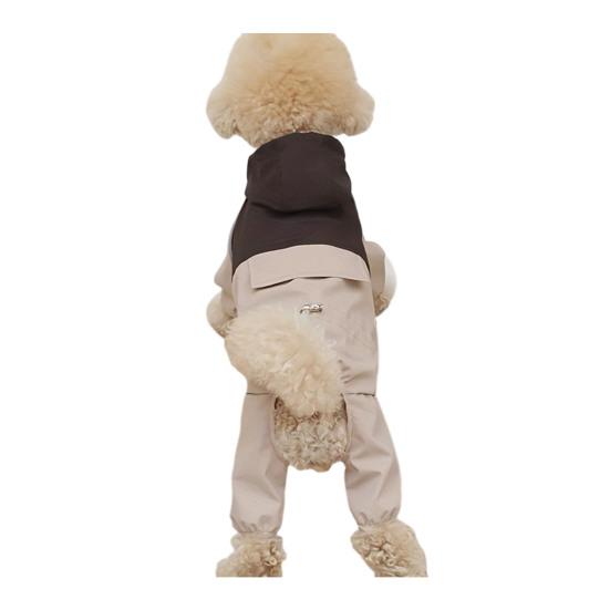 Yousheng Hunde Regenmantel Wasserdicht Druckknopfverschluss Hunde Regenjacke Kapuze Verstellbar Welpen Regenmantel mit Leinenloch für Kleine Mittelgroße Hunde Outdoor