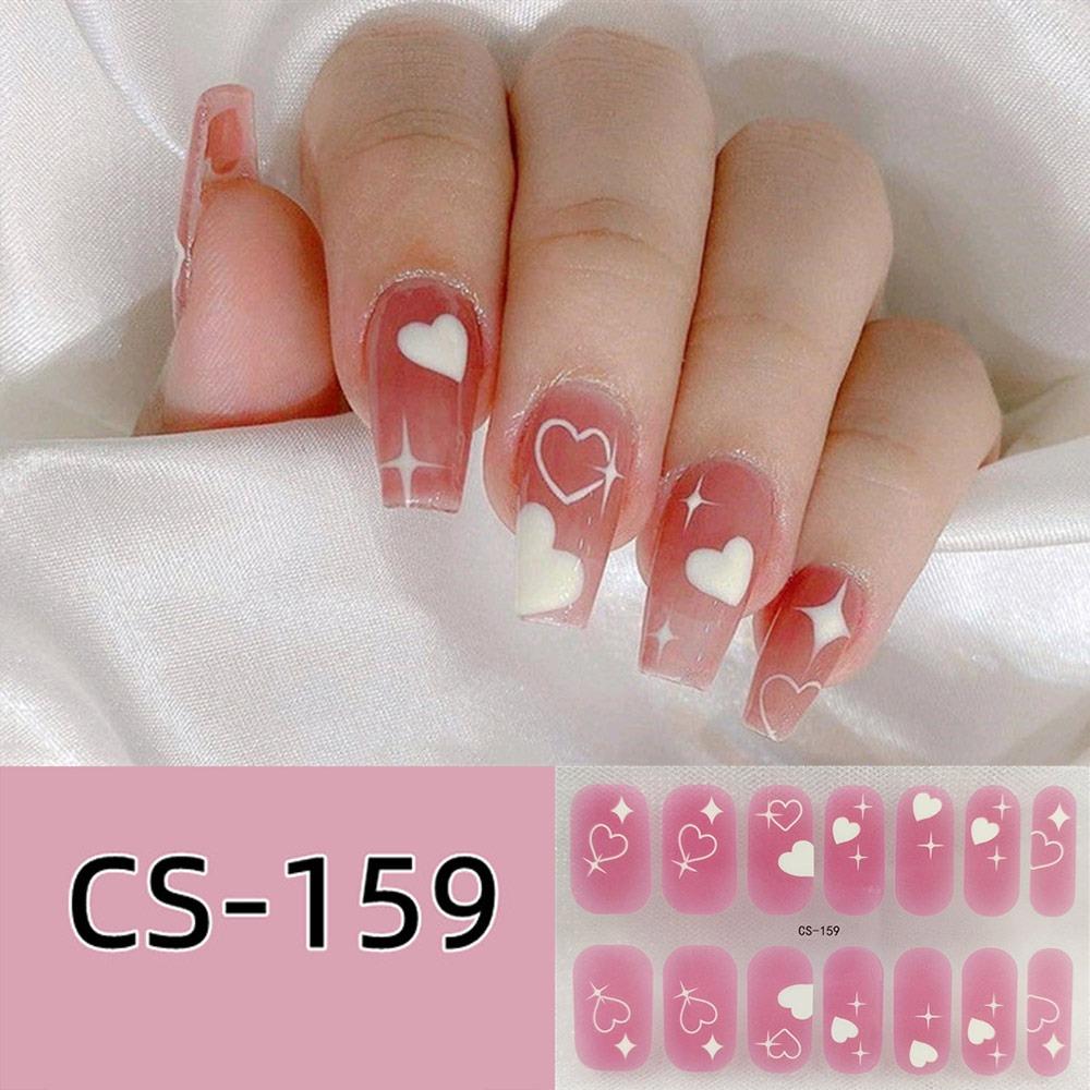 Nail Art Nail Art Sticker Waterproof Gel Nail Stickers Set Gel Full Nail Wraps  Salon