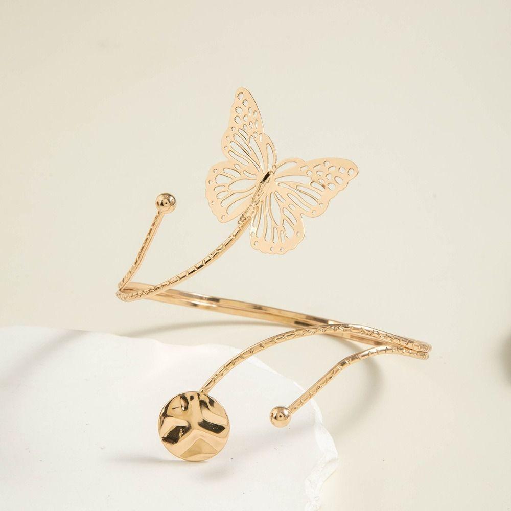 Fashion Wide Open Bangle Adjustable Armlet Creative Arm Bracelet  Women
