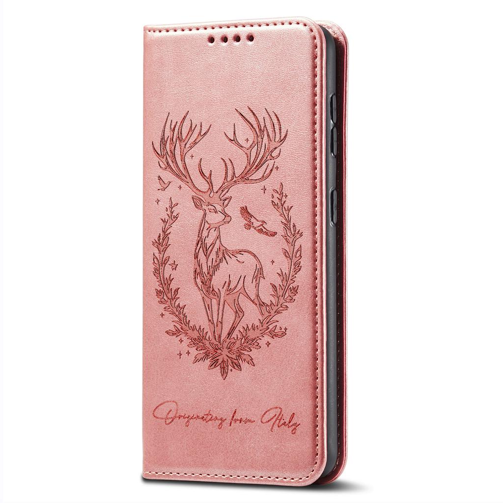 Stand Case for Honor X60 Pro 5G/X9c 5G/Magic7 Lite 5G Lucky Deer Imprinted Magnetic Closure Leather Wallet Phone Cover