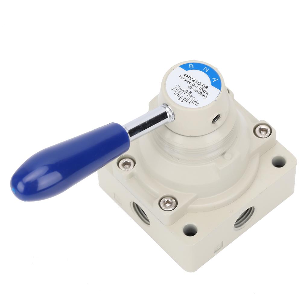 4HV210 08 Air Valve 4 Way 2 Positions Hand Lever Direct Action 1 4in PT Pneumatic Valve