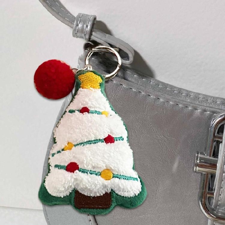 Lovely Santa Cartoon Plush Toy for Kids Keychain Christmas Tree Cartoon Santa Soft Charm Stuffed Reindeer Toy