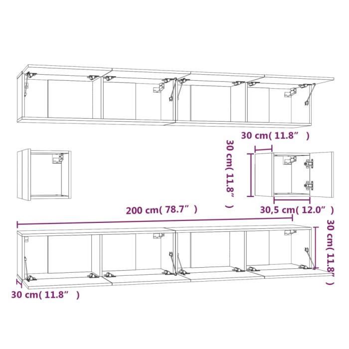 VidaXL Ensemble de meubles TV 6 pcs Blanc Bois d'ingénierie 3114366