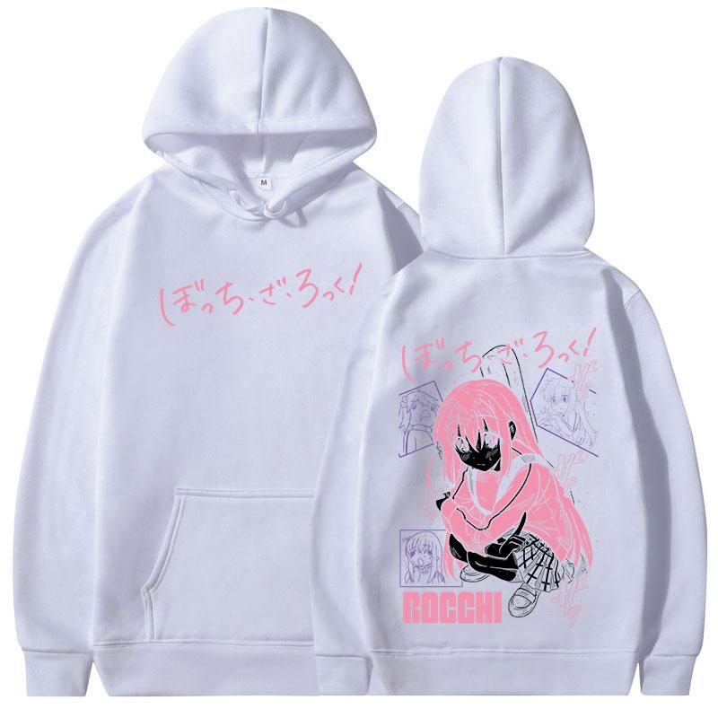 Anime Bocchi The Rock Hoodies Manga Hitori Gotoh Kawaii Hooded Sweatshirts Men Women Oversized Long Sleeves Pullovers Streetwear