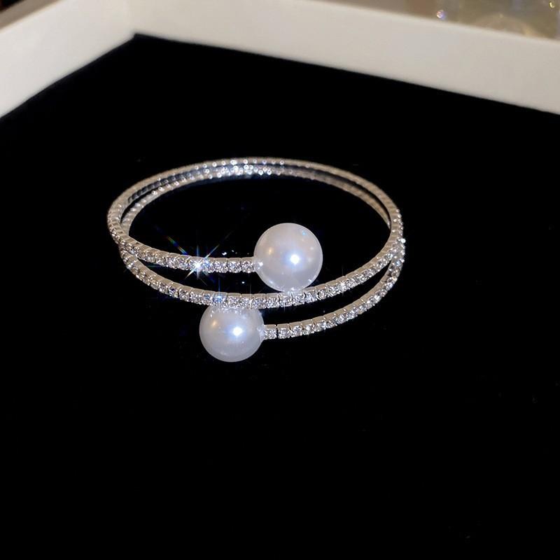 Супер вспышка искусственный жемчуг бриллиантовый браслет с крестом изысканный браслет простое модное ювелирное изделие