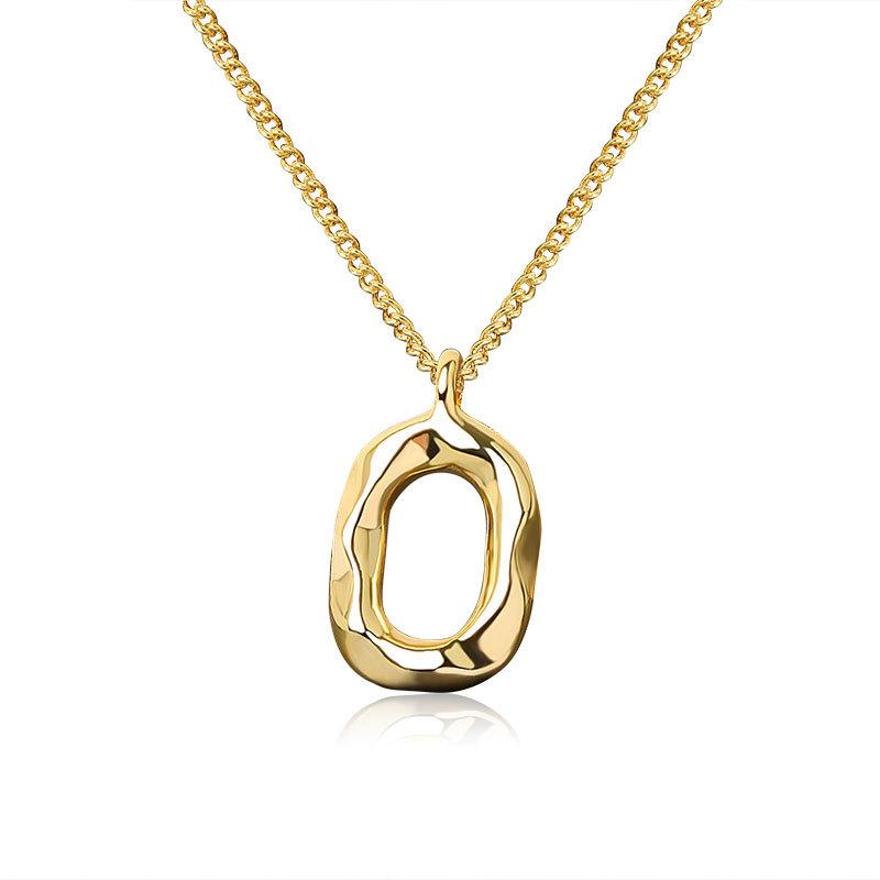 Silver Elegant round gold color Geometric Pendant Necklace Fine Jewelry For Women Wedding Party Bijoux