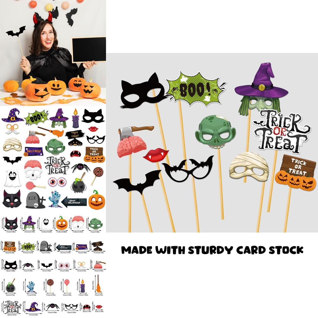 Halloween Themen Foto Requisiten 30 Stück Papier Partydeko für festliche Anlässe