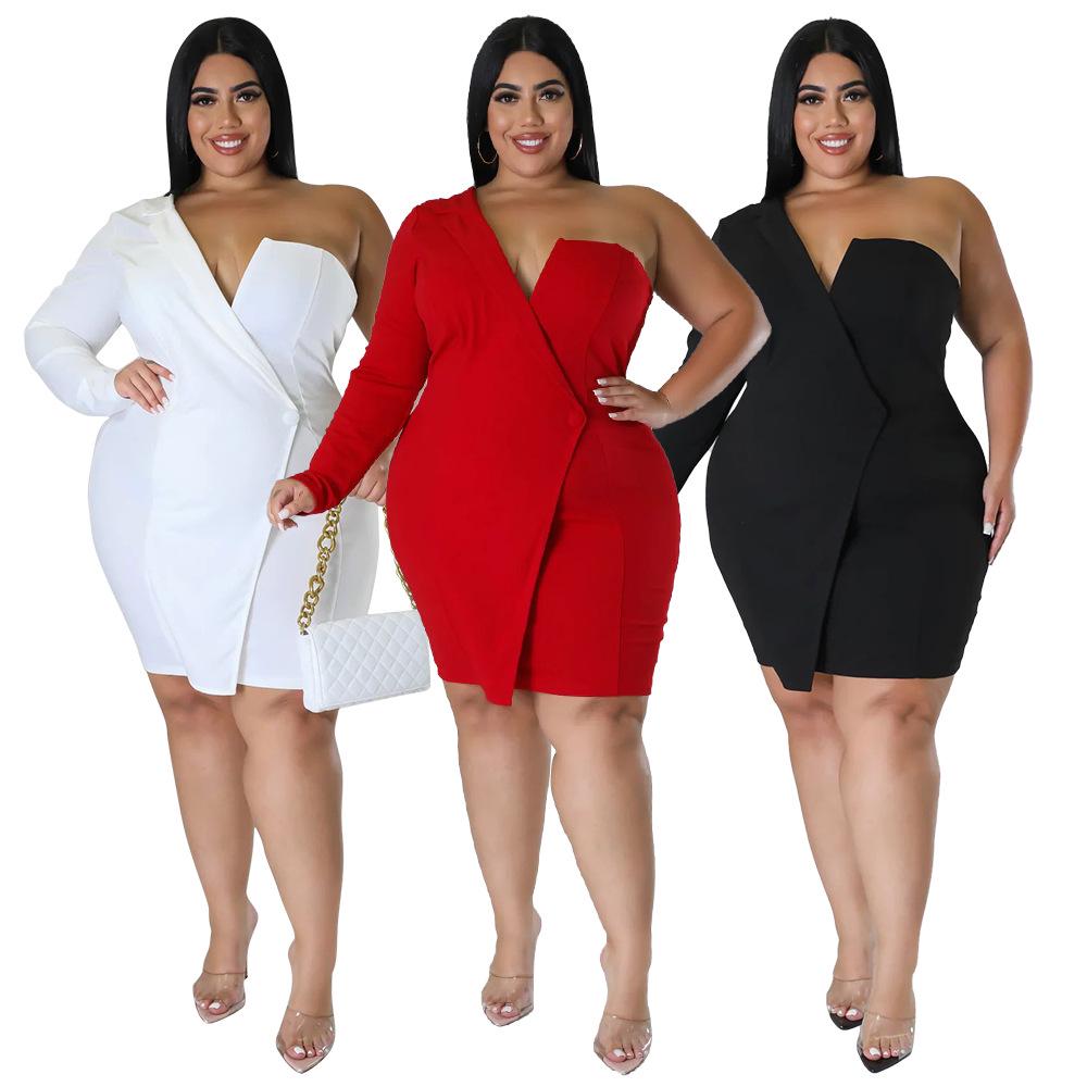 N7629 Women's Off-Shoulder Long Sleeve Bodycon Dress