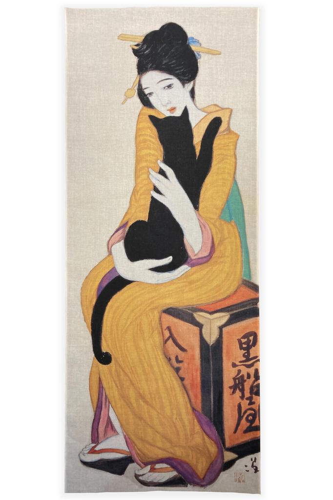 Ukiyo-e Hand Towel from All Over the World, Yumeji Takehisa, Kurofuneya