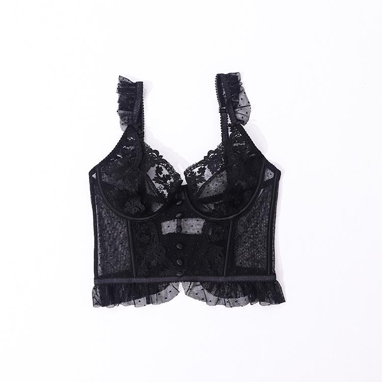 **Fishbone Strapless Ultra-Thin Lace Bra - Sexy French-Style Lingerie**